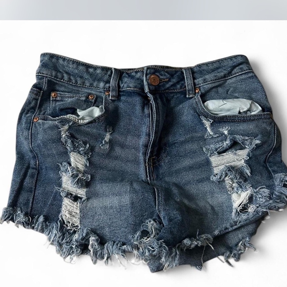 Distressed Denim Shorts